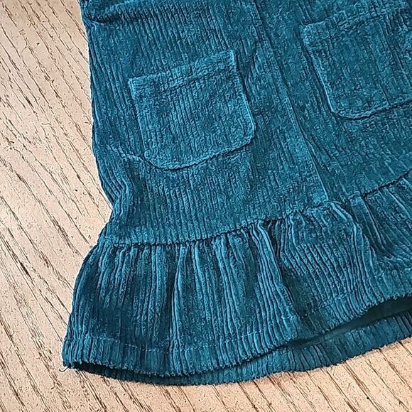 Teal cuduroy overall dress size 4 - Picture 3 of 8